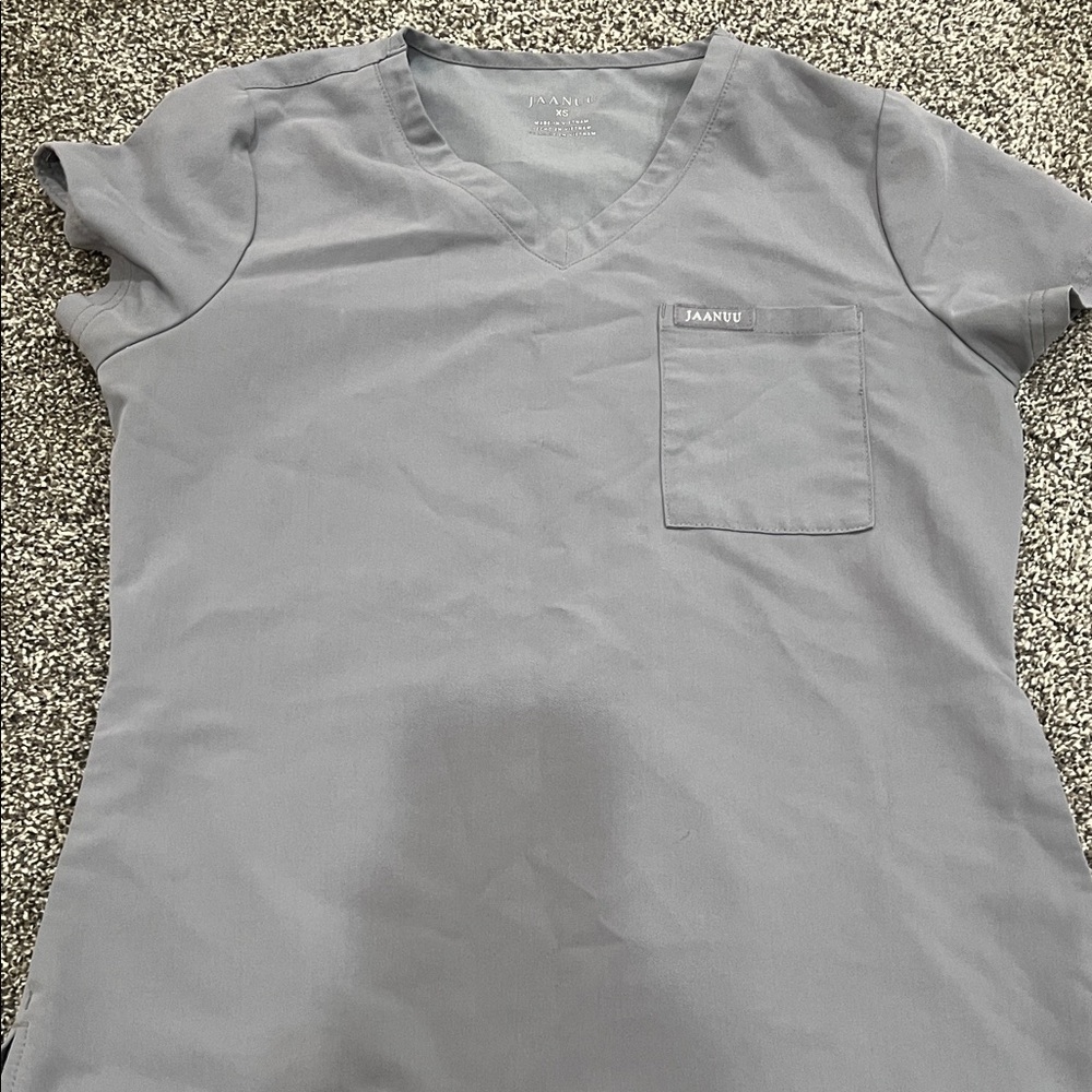 Jaanuu Charcoal V-Neck Scrub Top